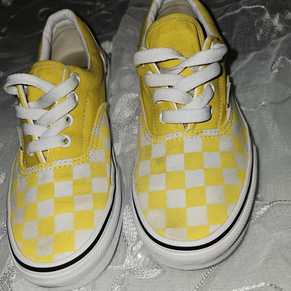 Vans Era yellow/white (checkerboard) low womens- 6.5 mens 5.0 streetwear/ beach - Picture 3 of 14